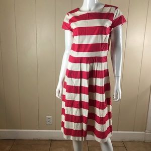 Modest striped midi dress